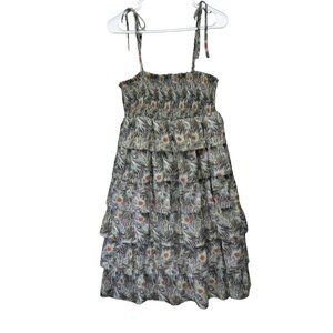 Liberty Of London‎ Target Collab Dress Size XL Tiered Ruffles Smock Peacock Boho